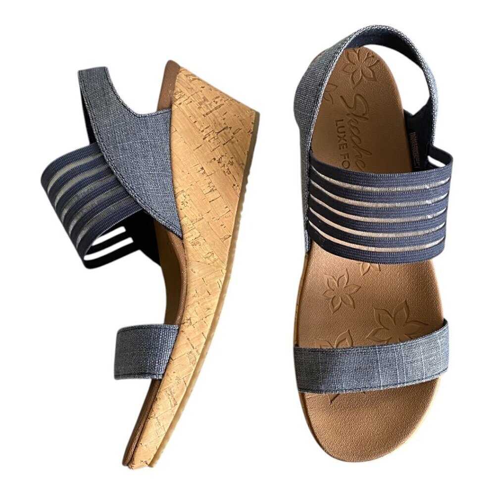 Skechers Cali Beverlee Wedge Smitten Kitten Sandals 8.5